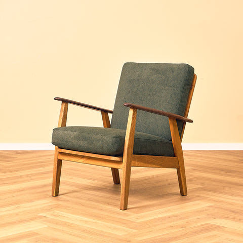 Swedish armchair in walnut and oak