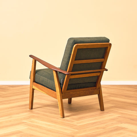 Swedish armchair in walnut and oak