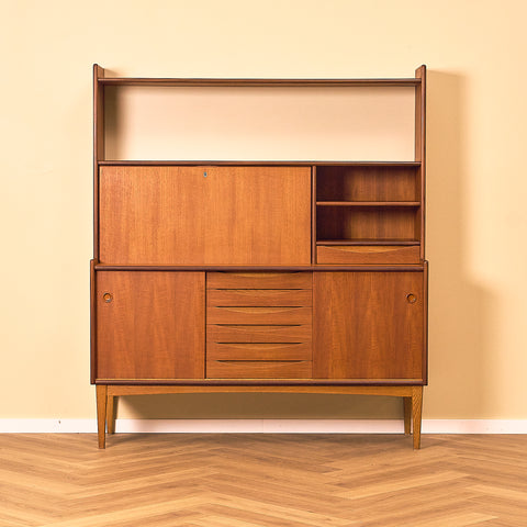Swedish bookshelf in teak and oak by Bräntorps möbelfabrik