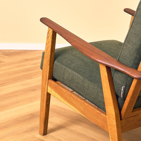 Swedish armchair in walnut and oak