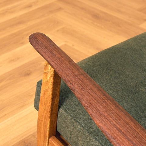Swedish armchair in walnut and oak