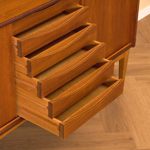 Swedish bookshelf in teak and oak by Bräntorps möbelfabrik