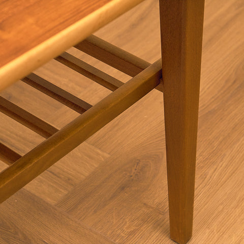 Swedish small coffee table in teak and beech