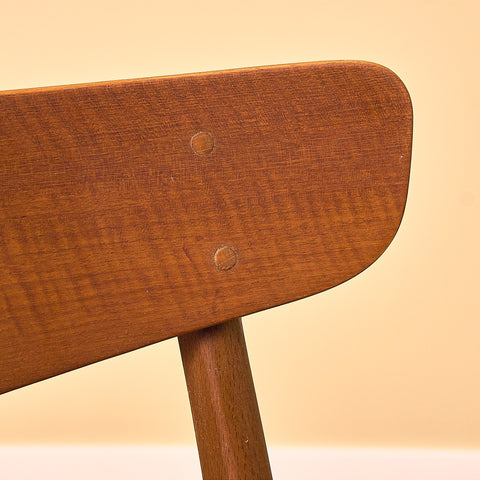 Danish dining chairs in teak and beech by Findahl Møbelfabrik, model 'Møsbol'