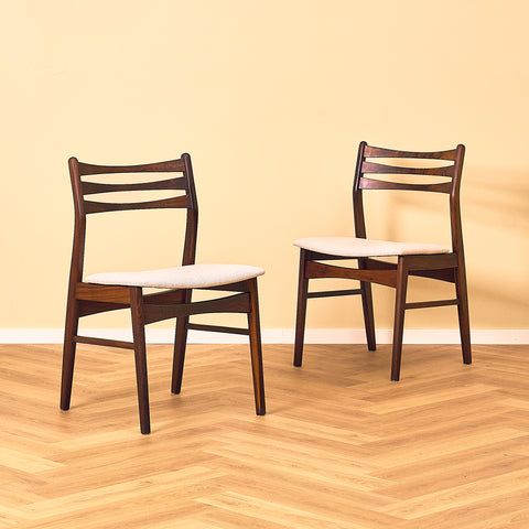Danish dining chairs in Santos rosewood and walnut by SAX