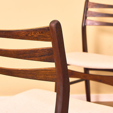 Danish dining chairs in Santos rosewood and walnut by SAX