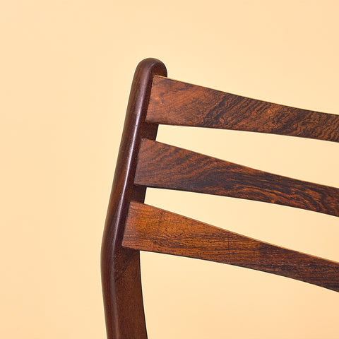 Danish dining chairs in Santos rosewood and walnut by SAX