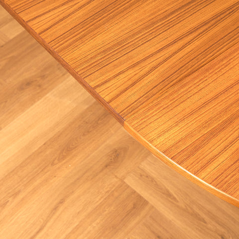 Swedish round dining table in teak and beech