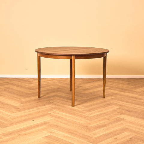 Swedish round dining table in walnut