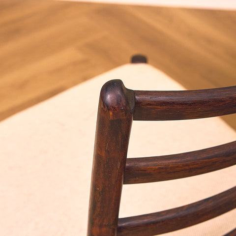 Danish dining chairs in Santos rosewood by Schou Andersen Furniture Factory