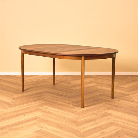 Swedish round dining table in walnut