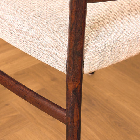 Danish dining chairs in Santos rosewood by Schou Andersen Furniture Factory