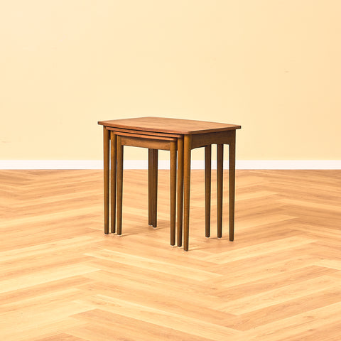Denmark set of nest of tables in walnut and beech by Odense