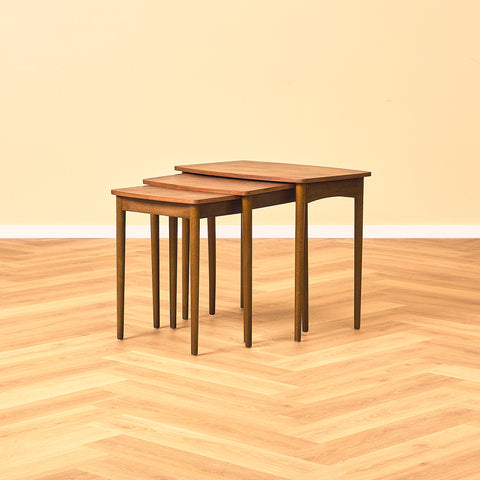 Denmark set of nest of tables in walnut and beech by Odense