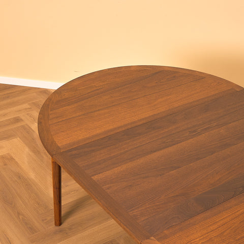 Swedish round dining table in walnut