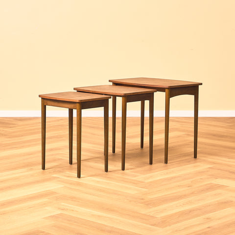 Denmark set of nest of tables in walnut and beech by Odense