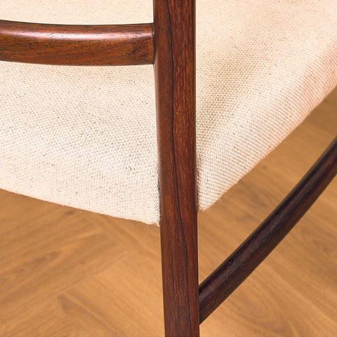 Danish dining chairs in Santos rosewood by Schou Andersen Furniture Factory