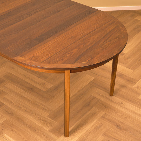Swedish round dining table in walnut