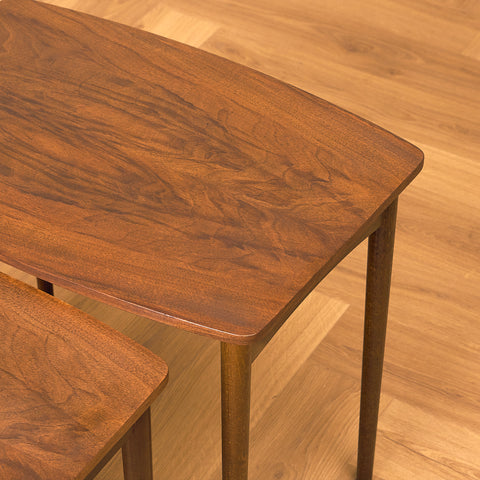 Denmark set of nest of tables in walnut and beech by Odense