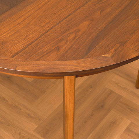 Swedish round dining table in walnut