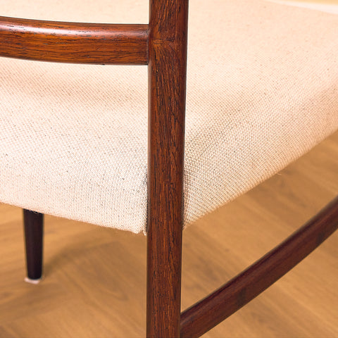 Danish dining chairs in Santos rosewood by Schou Andersen Furniture Factory