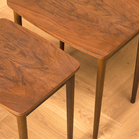 Denmark set of nest of tables in walnut and beech by Odense