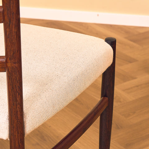 Danish dining chairs in Santos rosewood by Schou Andersen Furniture Factory