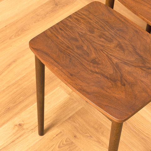 Denmark set of nest of tables in walnut and beech by Odense
