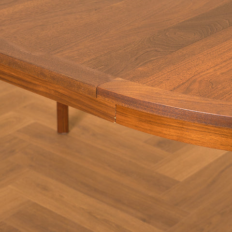 Swedish round dining table in walnut