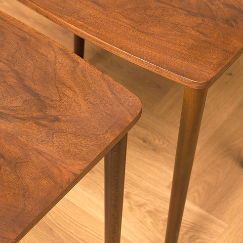 Denmark set of nest of tables in walnut and beech by Odense