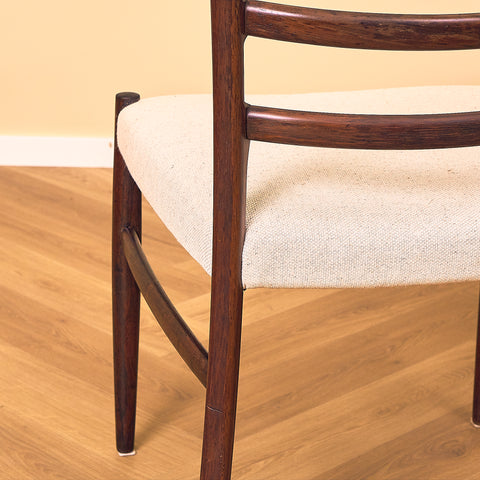 Danish dining chairs in Santos rosewood by Schou Andersen Furniture Factory