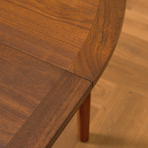 Swedish round dining table in walnut