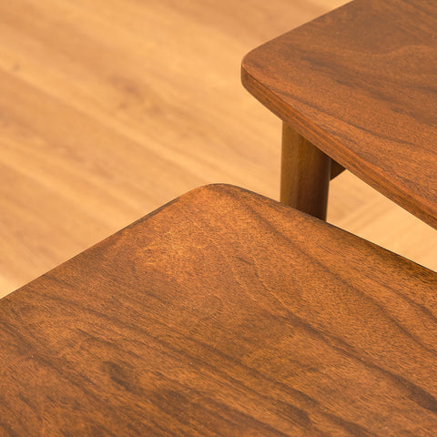 Denmark set of nest of tables in walnut and beech by Odense