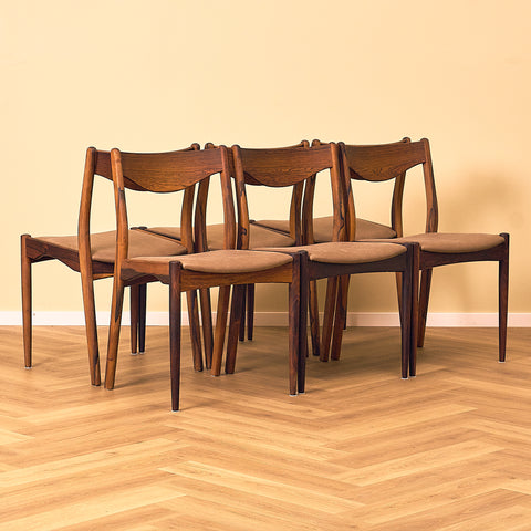 Danish dining chairs in Santos rosewood by Søren Ladefoged for S&L Møbler