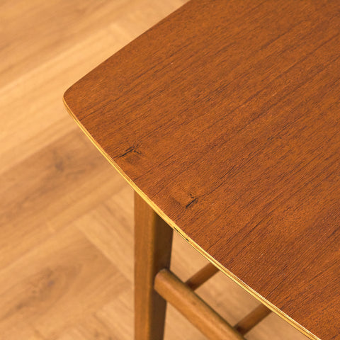 Swedish side table in teak and beech