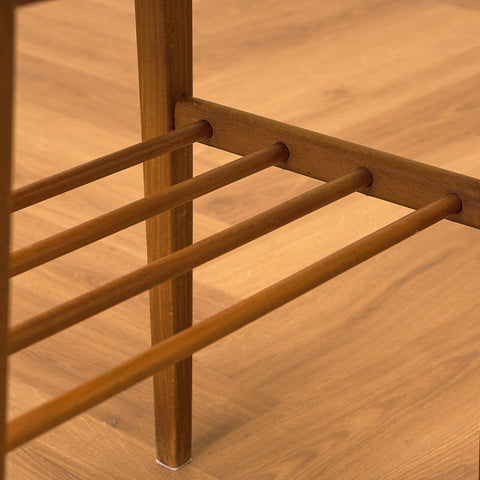 Swedish side table in teak and beech