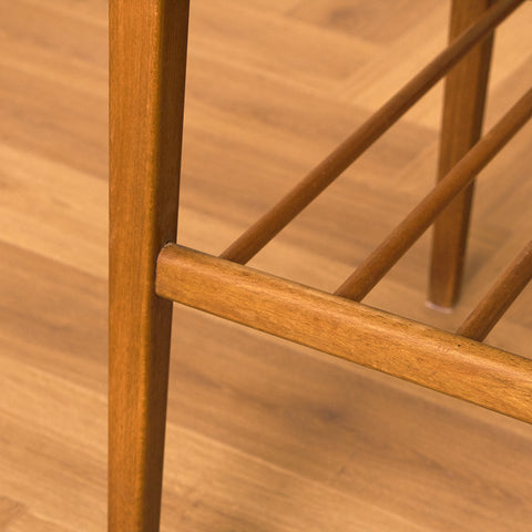 Swedish side table in teak and beech