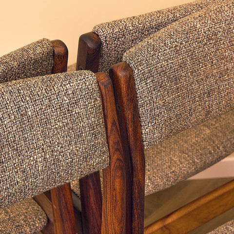 Danish dining chairs in solid Santos rosewood by N&K Bungaard Rasmussen for Thorsø Møbelfabrik