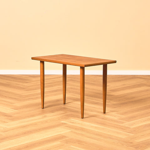 Swedish side table in teak and beech