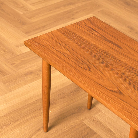 Swedish side table in teak and beech
