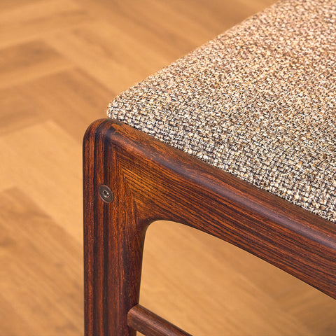 Danish dining chairs in solid Santos rosewood by N&K Bungaard Rasmussen for Thorsø Møbelfabrik