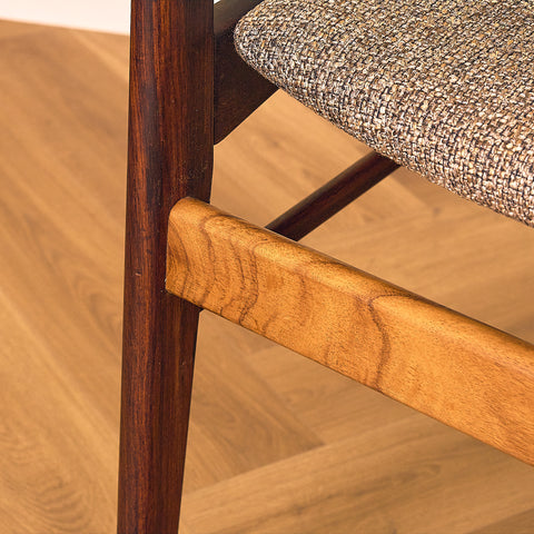 Danish dining chairs in solid Santos rosewood by N&K Bungaard Rasmussen for Thorsø Møbelfabrik