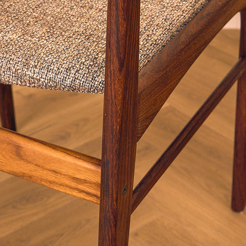 Danish dining chairs in solid Santos rosewood by N&K Bungaard Rasmussen for Thorsø Møbelfabrik