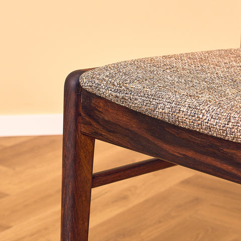 Danish dining chairs in solid Santos rosewood by N&K Bungaard Rasmussen for Thorsø Møbelfabrik