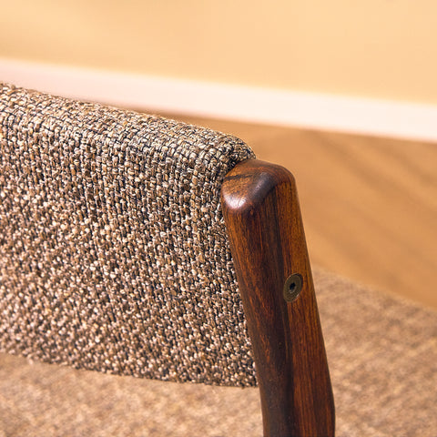 Danish dining chairs in solid Santos rosewood by N&K Bungaard Rasmussen for Thorsø Møbelfabrik