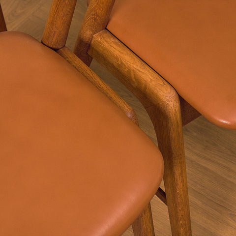 Danish dining chairs in teak and oak, model 32 by Kai Kristiansen for Korup Stolefabrik