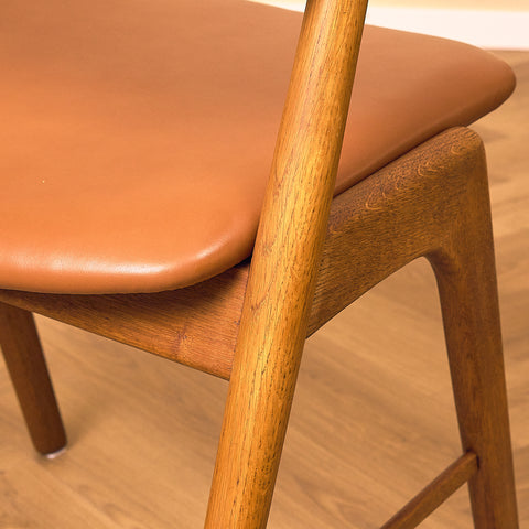 Danish dining chairs in teak and oak, model 32 by Kai Kristiansen for Korup Stolefabrik