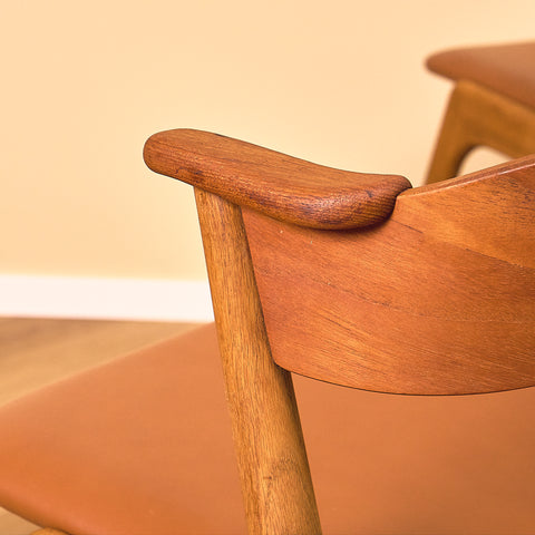 Danish dining chairs in teak and oak, model 32 by Kai Kristiansen for Korup Stolefabrik