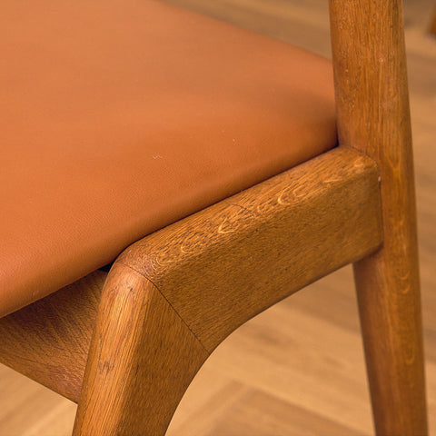 Danish dining chairs in teak and oak, model 32 by Kai Kristiansen for Korup Stolefabrik