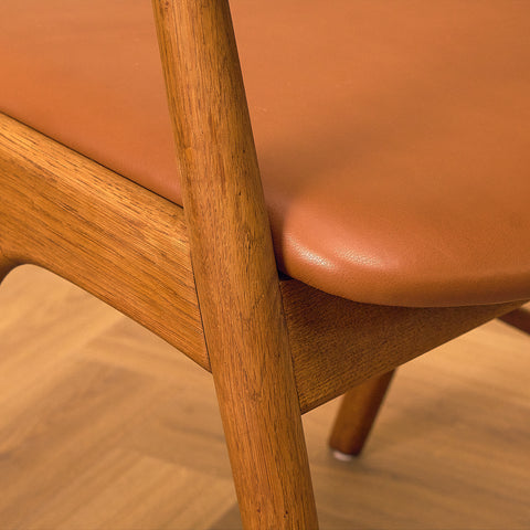 Danish dining chairs in teak and oak, model 32 by Kai Kristiansen for Korup Stolefabrik